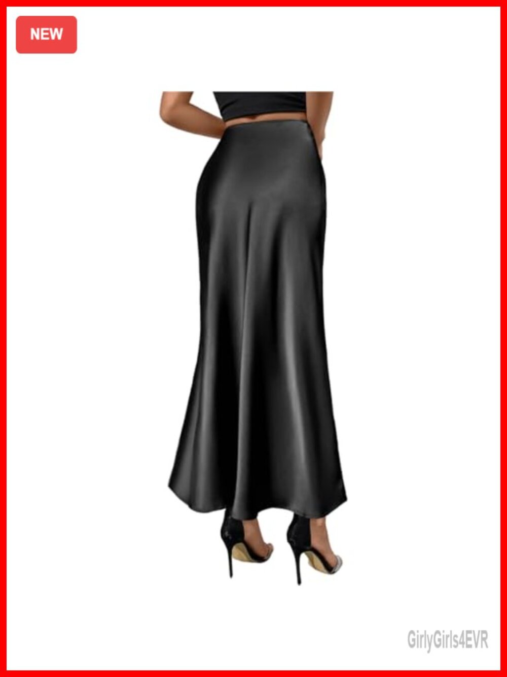 Satin Long High Waist A-Line Maxi Skirt Elegant Casual Summer